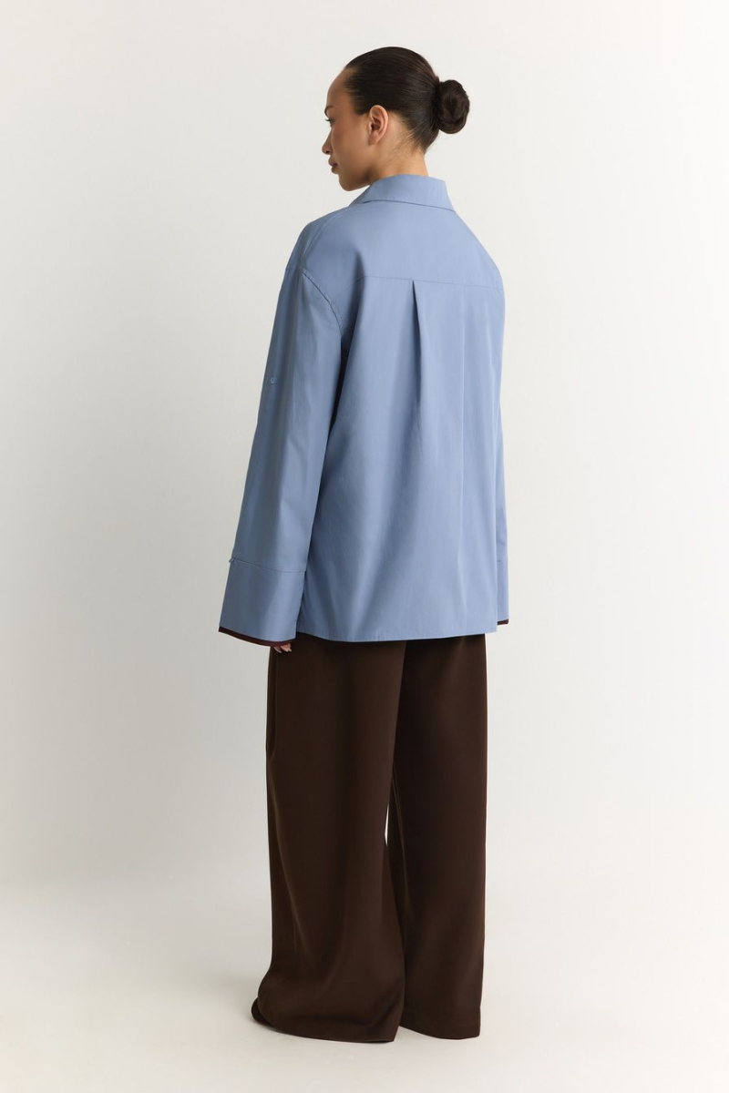 Рубашка из 100% хлопка TOPTOP, цвет: голубой с принтом, TT.021.17920.601 купить онлайн