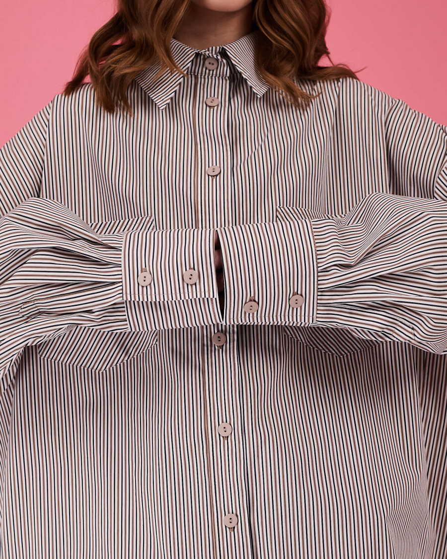 Рубашка макси овер #35 TABOO, цвет: черно-белый, Rub35 купить онлайн