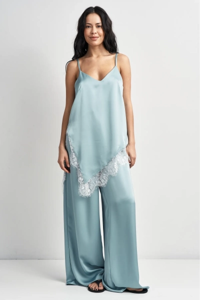 Топ с кружевом Erist store, цвет: бирюзовый, НФ-00003475 купить онлайн