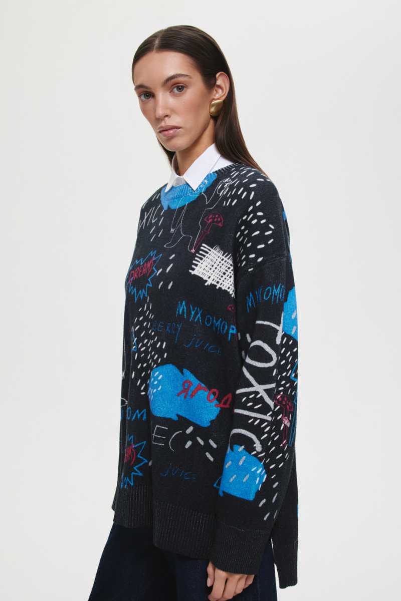 Джемпер с принтом DREAMS BY ALENA AKHMADULLINA, цвет: Черный, 225104140304305/203000 купить онлайн