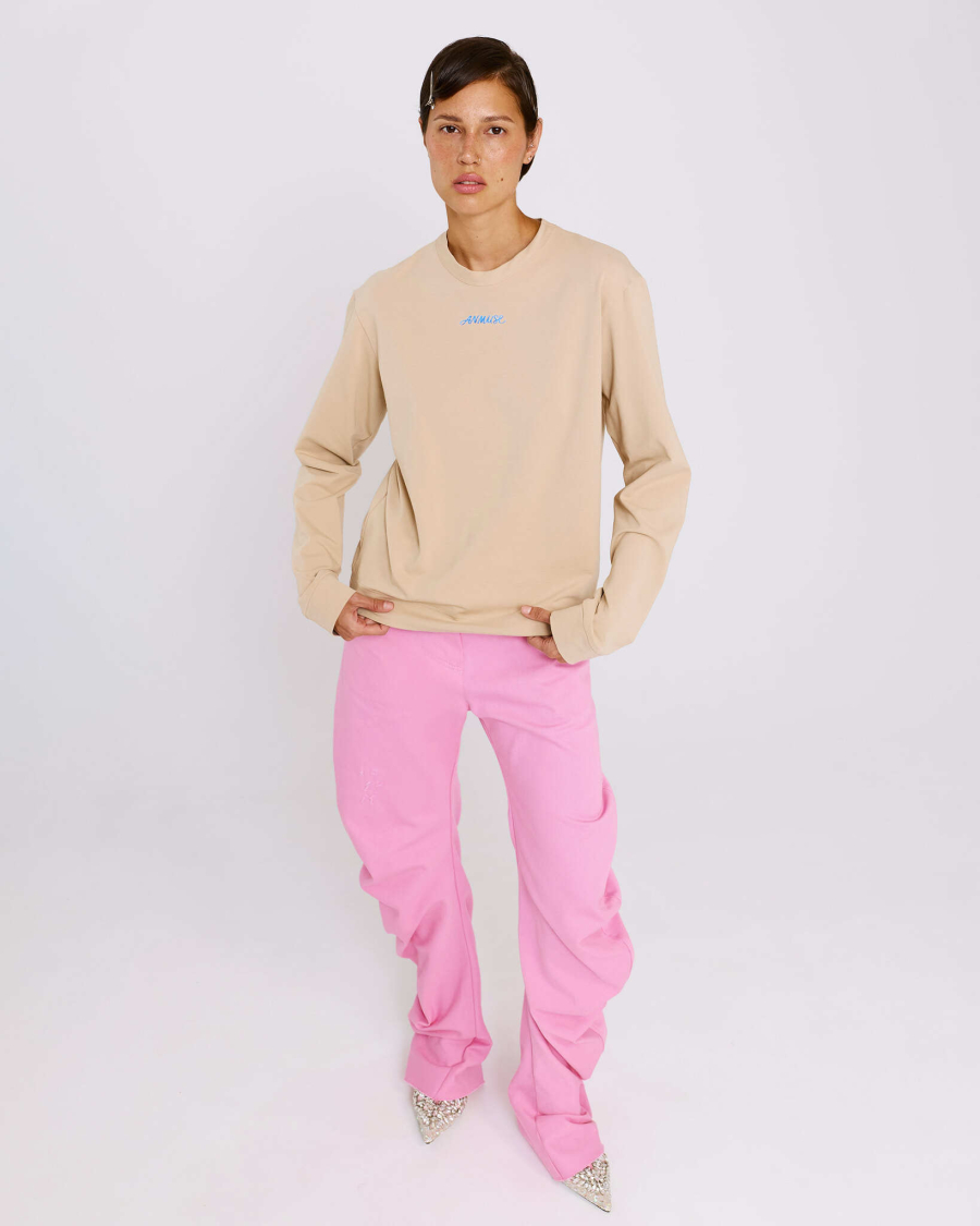 Джинсы О-силуэта Anmuse, цвет: розовый, TR26SP310-LRS купить онлайн