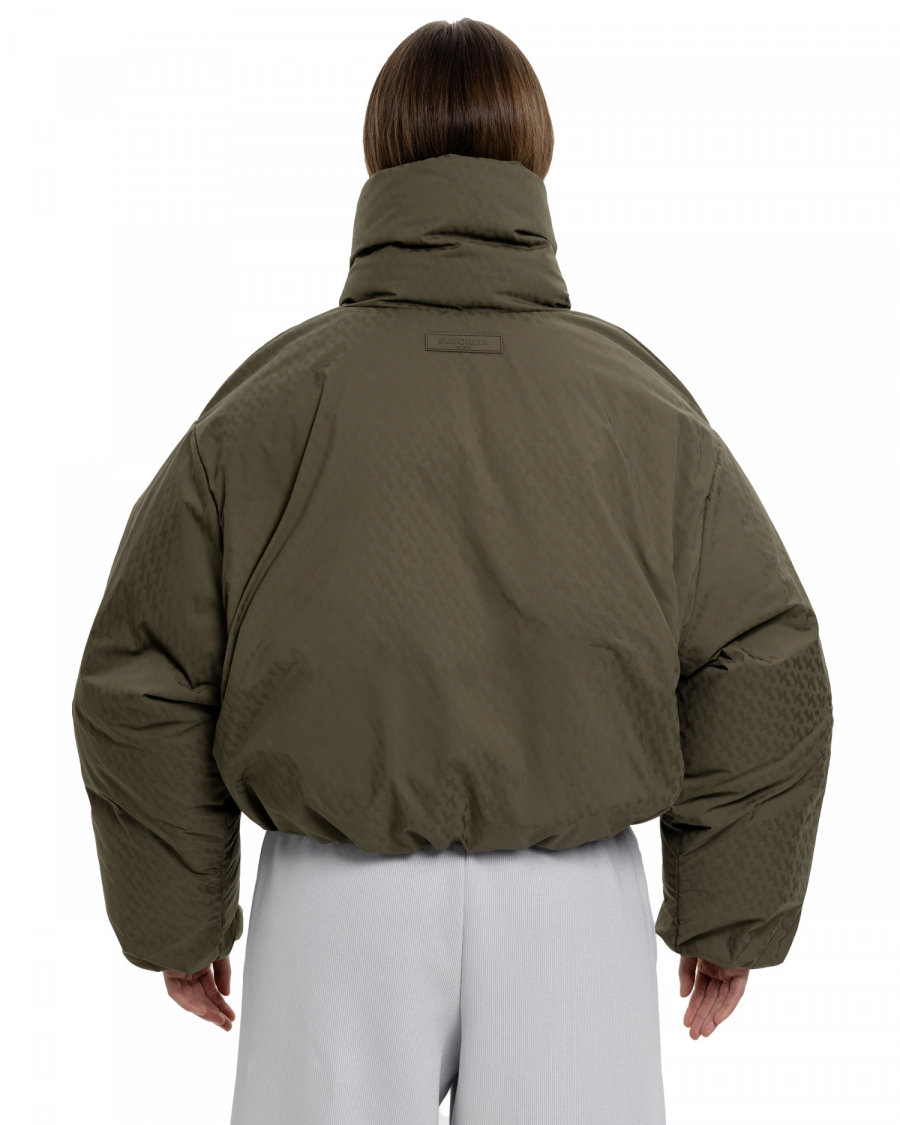 Куртка укороченная с принтом Suborbia, цвет: хаки, 04506 купить онлайн