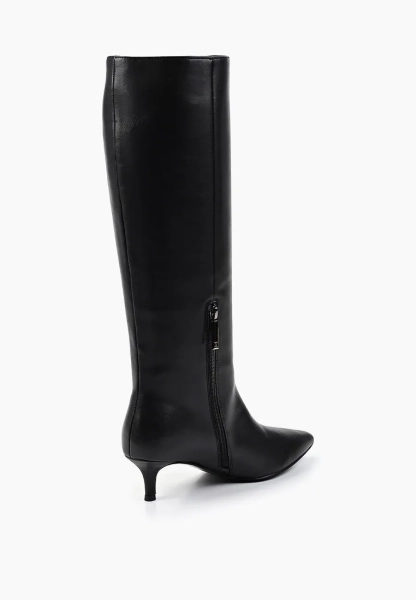 Сапоги на маленьком каблуке из натуральной кожи SBALO, цвет: Черный SHT63 купить онлайн