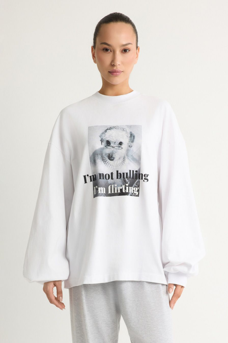 Лонгслив из смесового хлопка TOPTOP, цвет: белый с принтом, TT.025.18268.101 купить онлайн