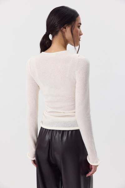 Лонгслив вязаный со сборкой Charmstore, цвет: молочный, 313-43785-111 купить онлайн