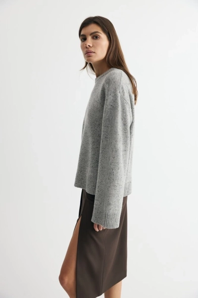 Джемпер из шерсти с широкими рукавами Daisyknit, цвет: серый,  купить онлайн