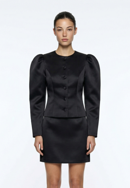 Жакет из сатина с рукавами буфами