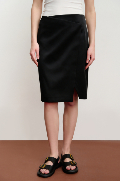 Юбка миди на запах из сатина