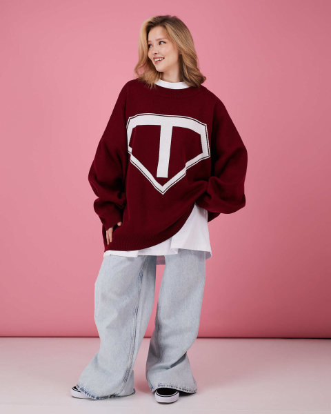 Свитер Супергероя TABOO, цвет: Бордовый, Svsuper купить онлайн
