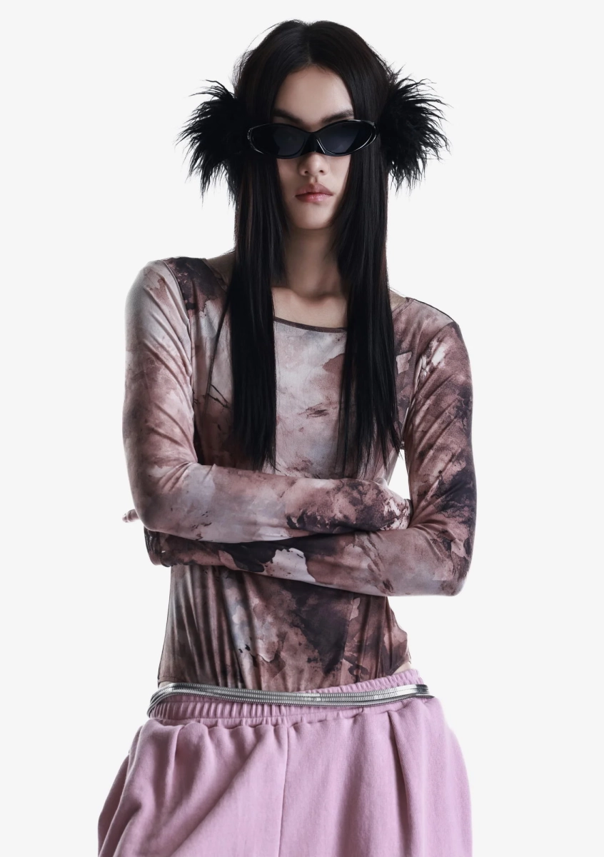 Боди из сетчатой ткани