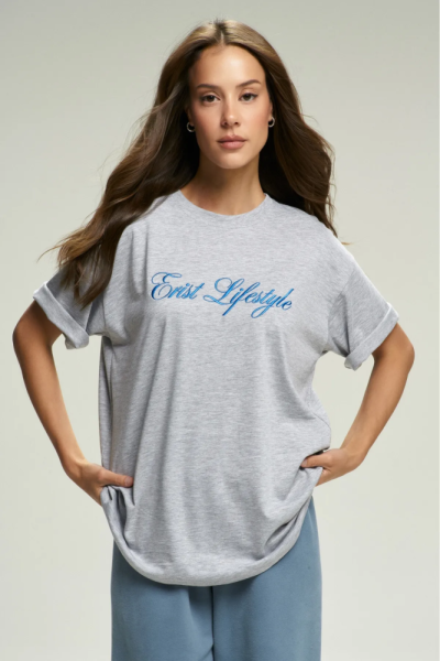 Футболка с вышивкой ERIST Grey&Blue