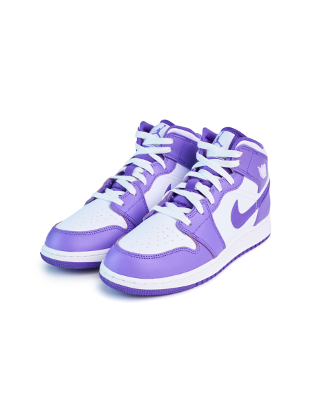 Кроссовки подростковые Jordan 1 Mid "Purple Venom" NKDADDYS SNEAKERS, цвет: фиолетовый DQ8423-511 купить онлайн