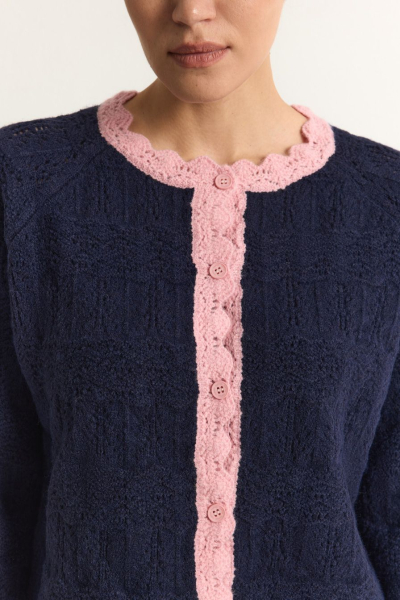 Кардиган с контрастной отделкой TOPTOP, цвет: синий, TT.051.17502.621 купить онлайн