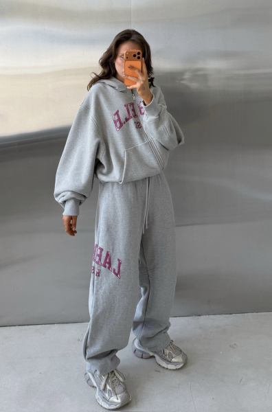 Худи на молнии Label .B, цвет: серый,  купить онлайн