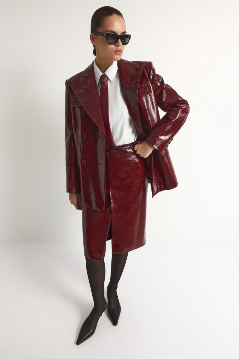 Галстук из экокожи TOPTOP, цвет: Бордовый TT.615.18100.330 купить онлайн