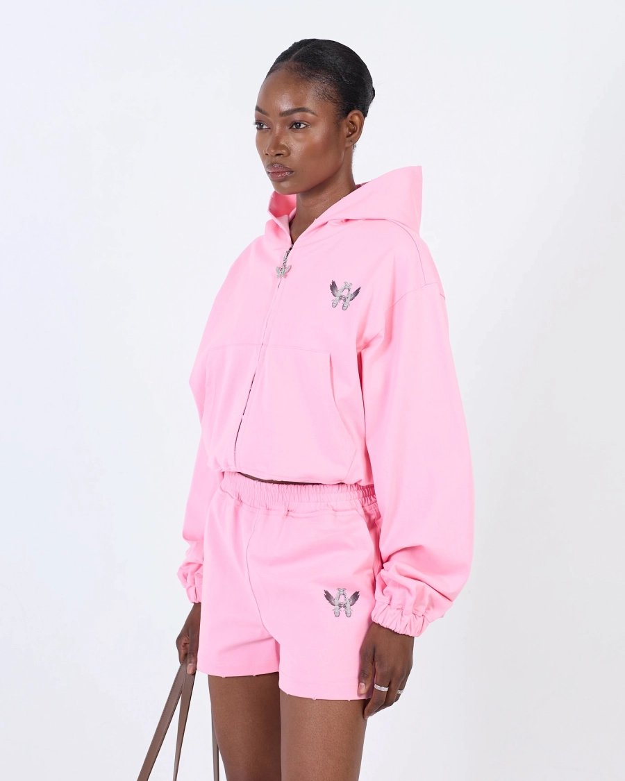 Худи на молнии укороченный ASIA ST 71, цвет: розовый, Ast71.hood-zip-lounge-pink-crop купить онлайн