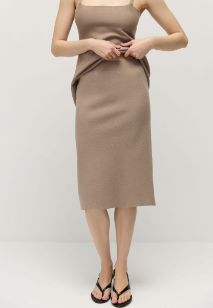 Юбка миди из вискозы AROUND, цвет: Серо-бежевый, 2725_42V01 купить онлайн