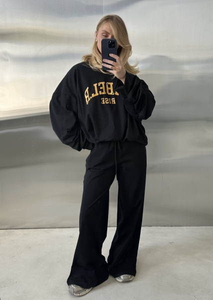 Свитшот с защипами тонкий Label .B, цвет: Черный,  купить онлайн