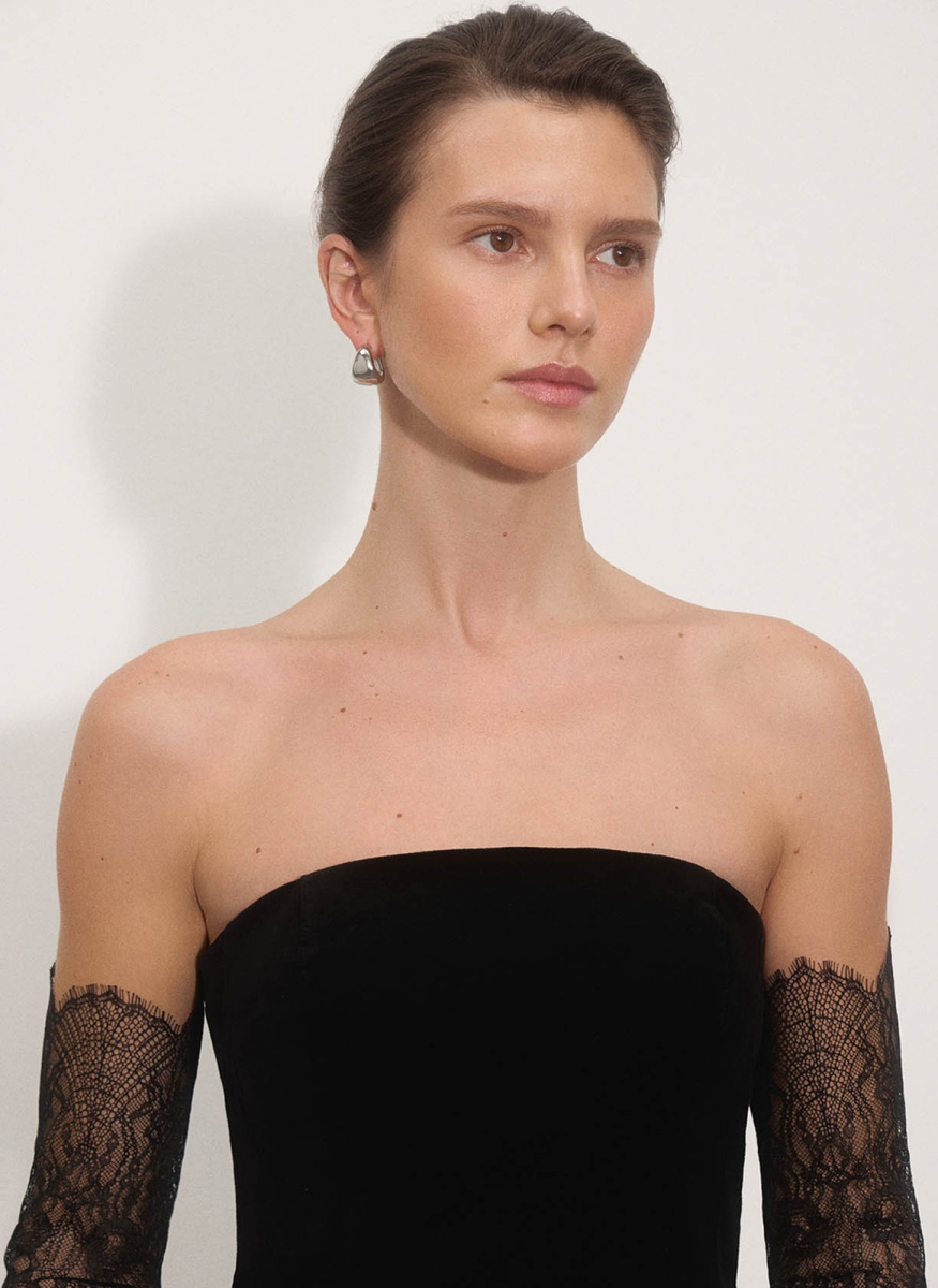 Платье-футляр из бархата ALL WE NEED, цвет: Черный,  купить онлайн