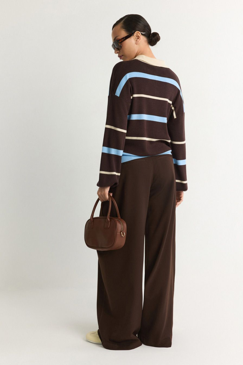 Джемпер с принтом «полоска» TOPTOP, цвет: коричневый с принтом, TT.050.19215.701 купить онлайн