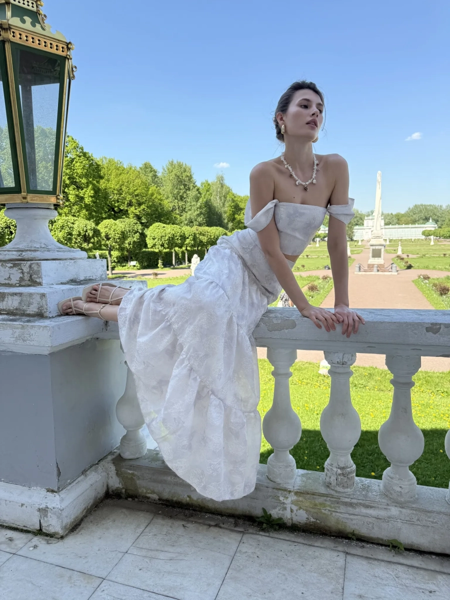 Блуза-топ из органзы с вышивкой VELVET, цвет: бежевый 00-00004950 |новая коллекция купить онлайн