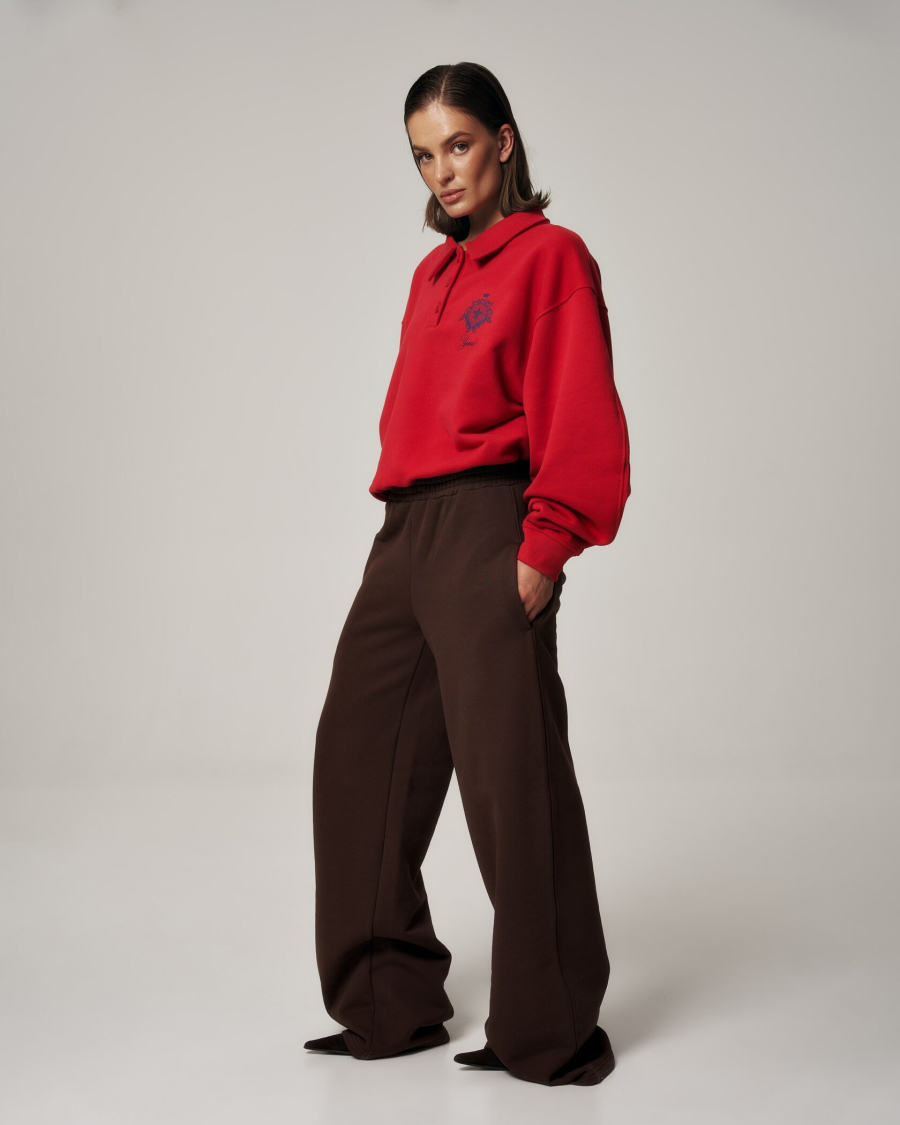 Свитшот-поло YONS STUDIOS RED YONS, цвет: красный, YO-781 купить онлайн