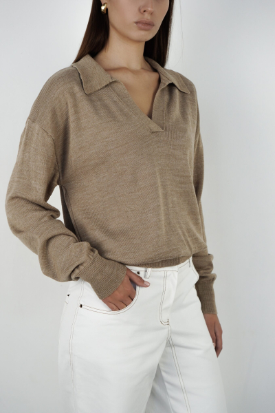 Поло из мериноса Y.SO, цвет: BEIGE,  купить онлайн