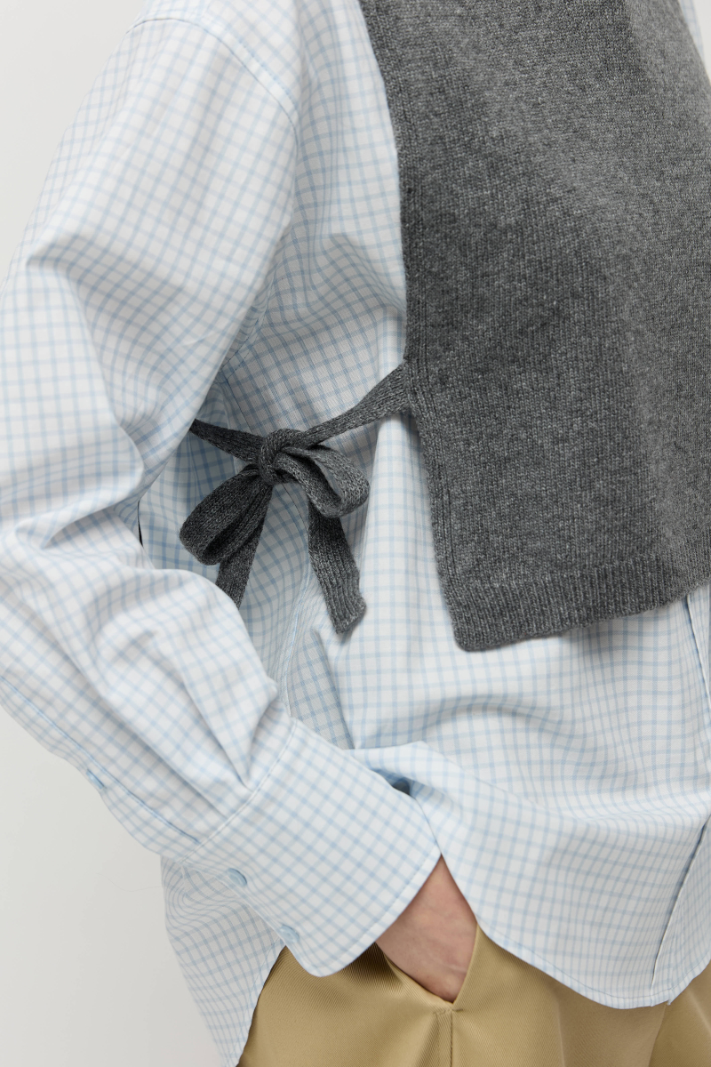 Манишка из смесового кашемира с завязками AROUND, цвет: графит 1611_07C016 купить онлайн