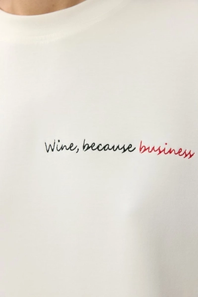 Свитшот из смесового хлопка с вышивкой Wine, because business