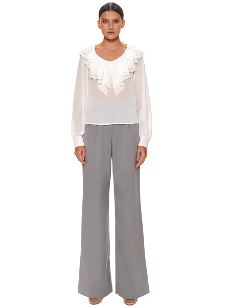 Блузка с воланами SODAMODA, цвет: белый, 13439 купить онлайн