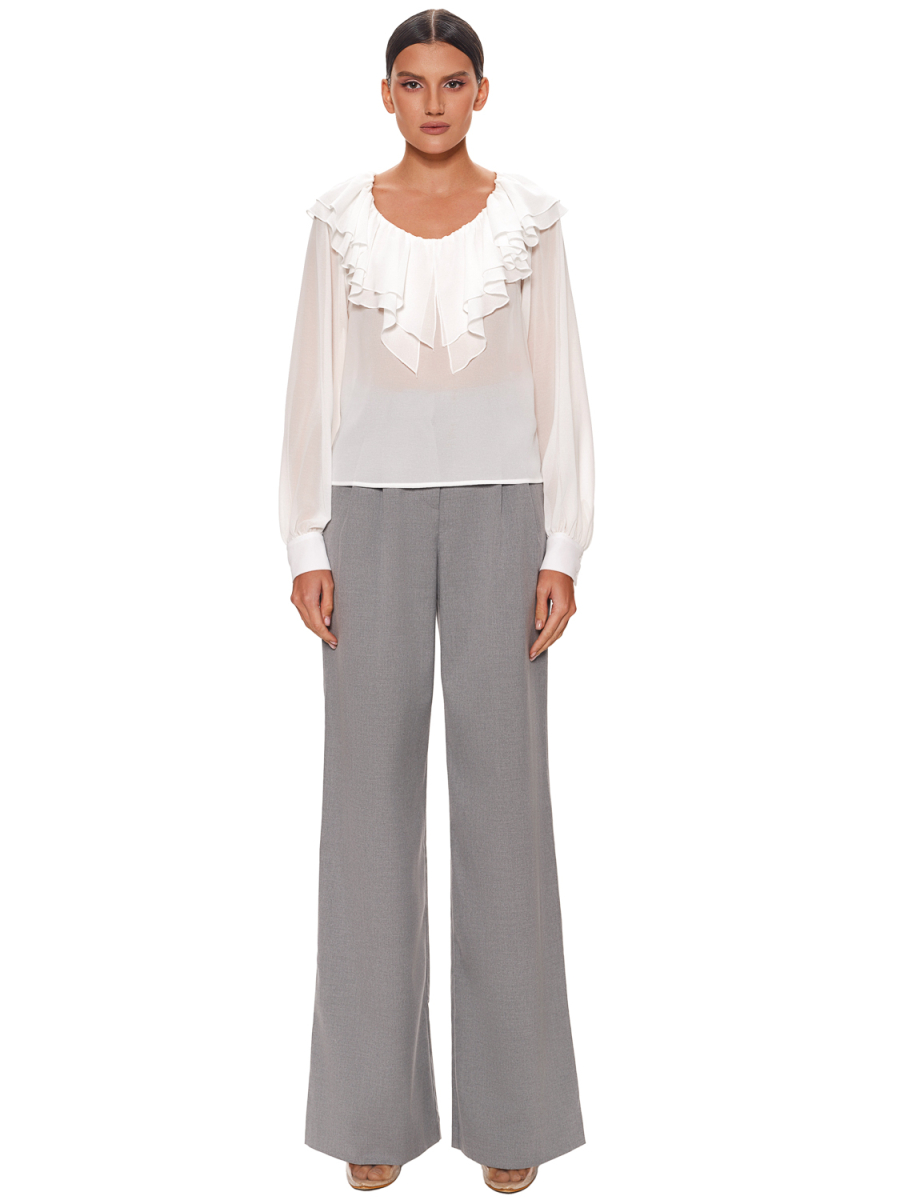 Блузка с воланами SODAMODA, цвет: белый, 13439 купить онлайн