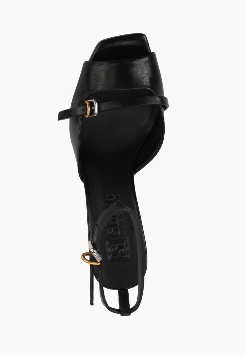 Босоножки из натуральной кожи SBALO, цвет: Черный SJD7 купить онлайн