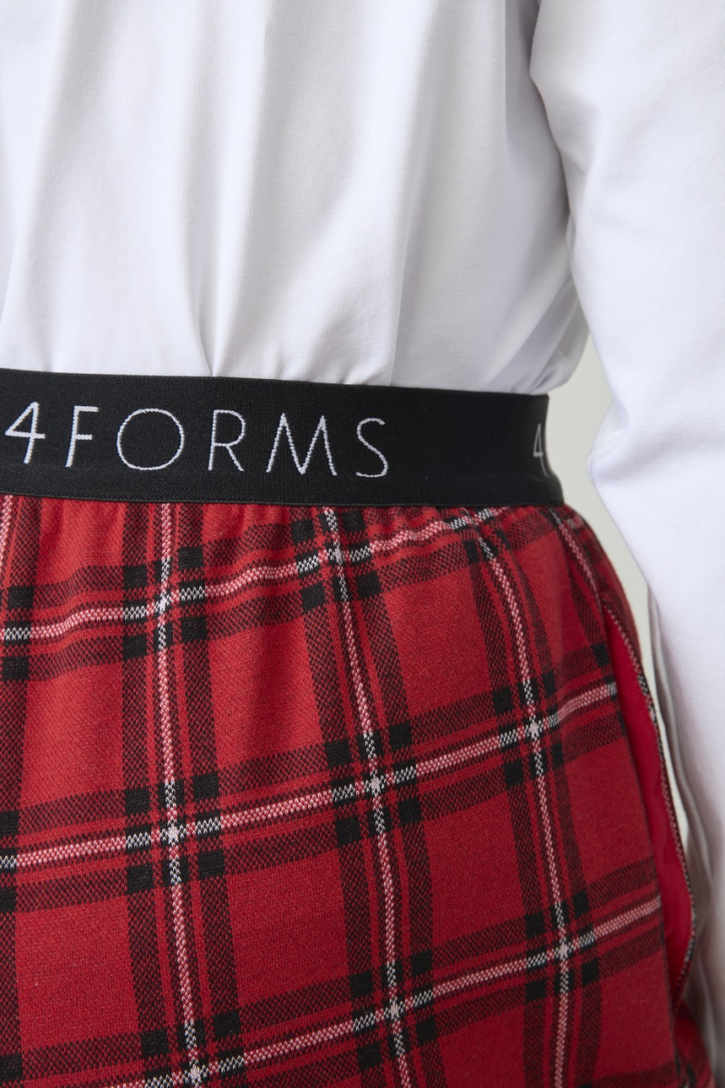 Брюки в клетку удлиненные 4forms, цвет: красный, 00020029 купить онлайн