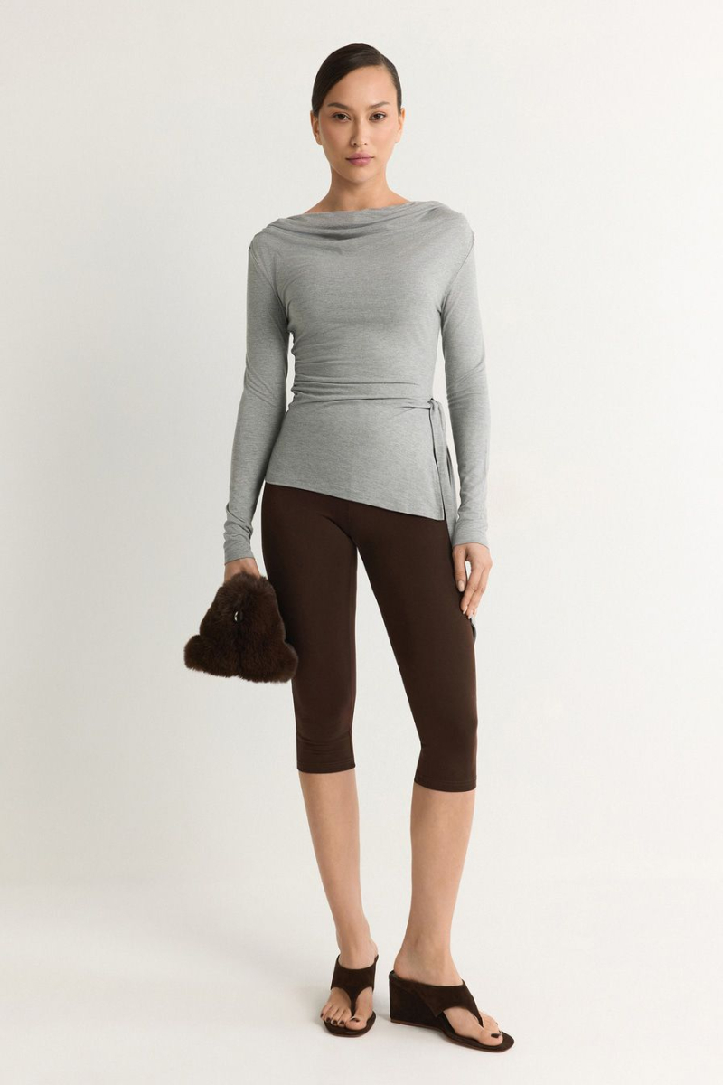 Лонгслив из смесовой вискозы TOPTOP, цвет: серый меланж, TT.025.19447.820 купить онлайн