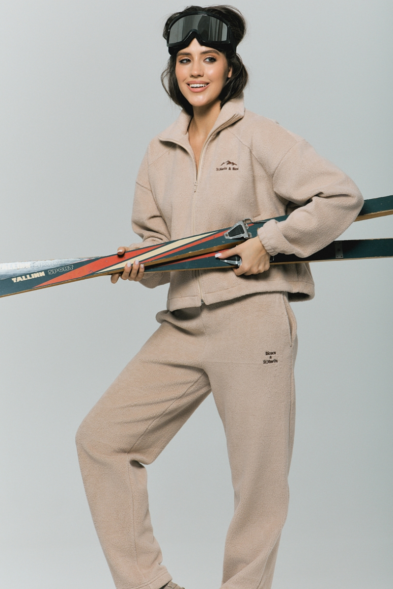 Толстовка из трикотажа плюшевая Ricoco, цвет: бежевый, 7025/1 купить онлайн