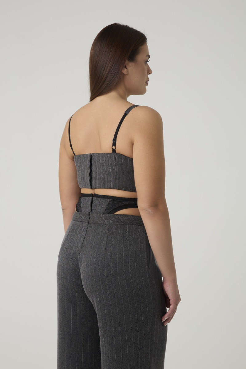 Топ с отделкой из кружева 4forms, цвет: серый, 65500 купить онлайн