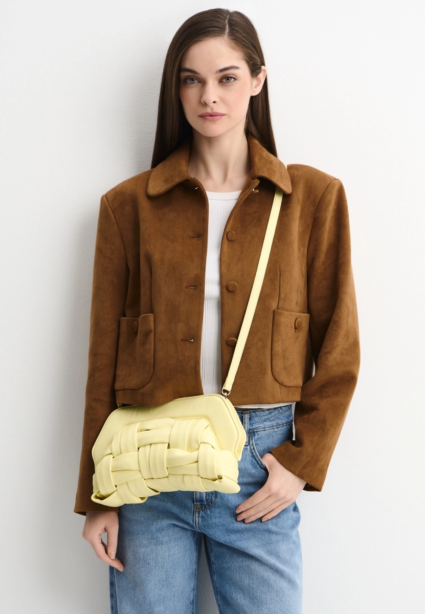 Сумка плетеная дутая SBALO, цвет: сливочное масло YL8531 купить онлайн