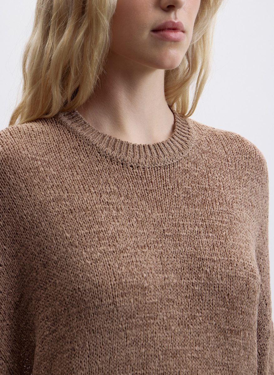 Джемпер ажурной вязки ALL WE NEED, цвет: Серо-бежевый, 2604W3552-12 купить онлайн