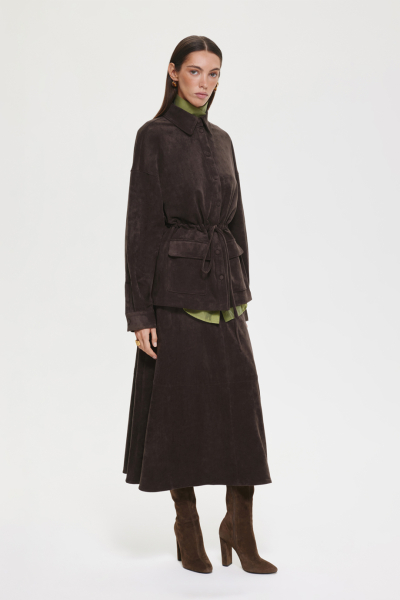 Рубашка из экозамши DREAMS BY ALENA AKHMADULLINA, цвет: коричневый,  купить онлайн