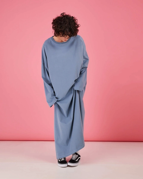 Платье-лонгслив TABOO, цвет: голубой, DrLong-Ws купить онлайн