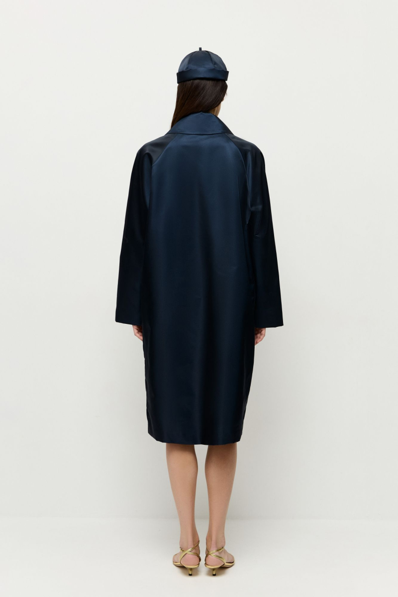 Плащ из итальянского атласа AROUND, цвет: синий, 210_73P01 купить онлайн