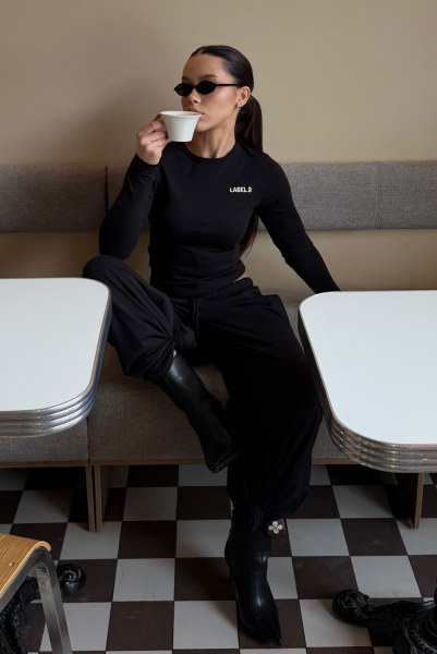 Брюки широкие Label .B, цвет: Черный,  купить онлайн