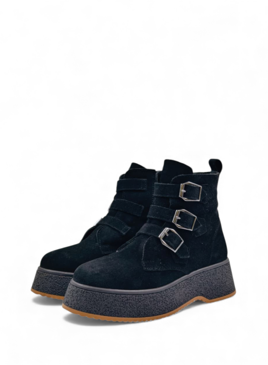 Ботинки женские зимние из натуральной замши GRANDERA, цвет: Черный 087-751 (340) купить онлайн