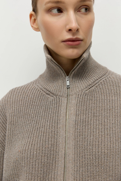 Кардиган на молнии из переработанного хлопка AROUND, цвет: Серо-бежевый, 259_27C05 купить онлайн