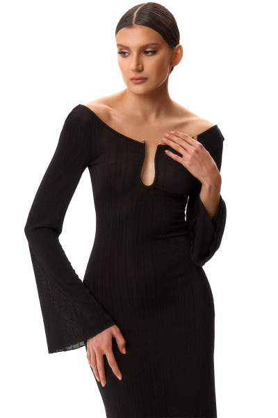 Платье макси с декоративным элементом SODAMODA, цвет: Черный, 16194 купить онлайн