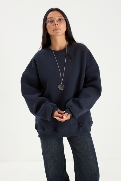 Свитшот из хлопка MIA AIM, цвет: темно-синий, MIA626 купить онлайн