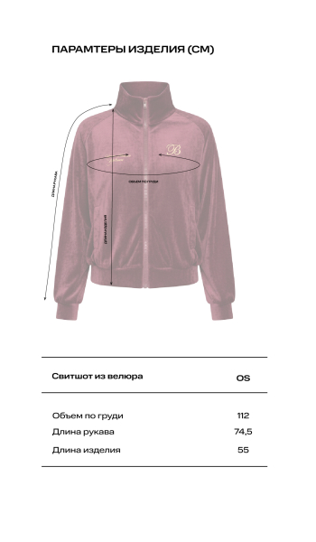 Свитшот из велюра (бордовый) Label .B, цвет: Бордовый, Tp.02.3.3021.1025BRD купить онлайн