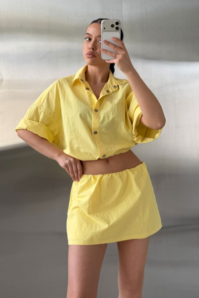 Юбка с шортами плащевая Label .B, цвет: Светло-желтый,  купить онлайн