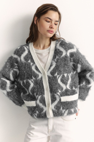 Кардиган с принтом TOPTOP, цвет: серый с принтом, TTS.051.16069.801 купить онлайн