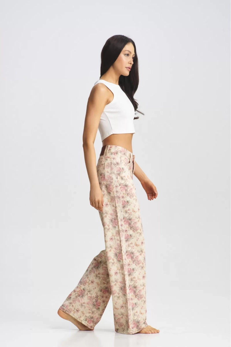 Джинсы Floral Beige